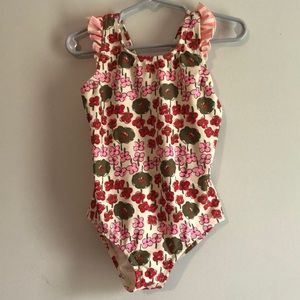 Hanna Andersson Floral Swimsuit, Size 4 Toddler
